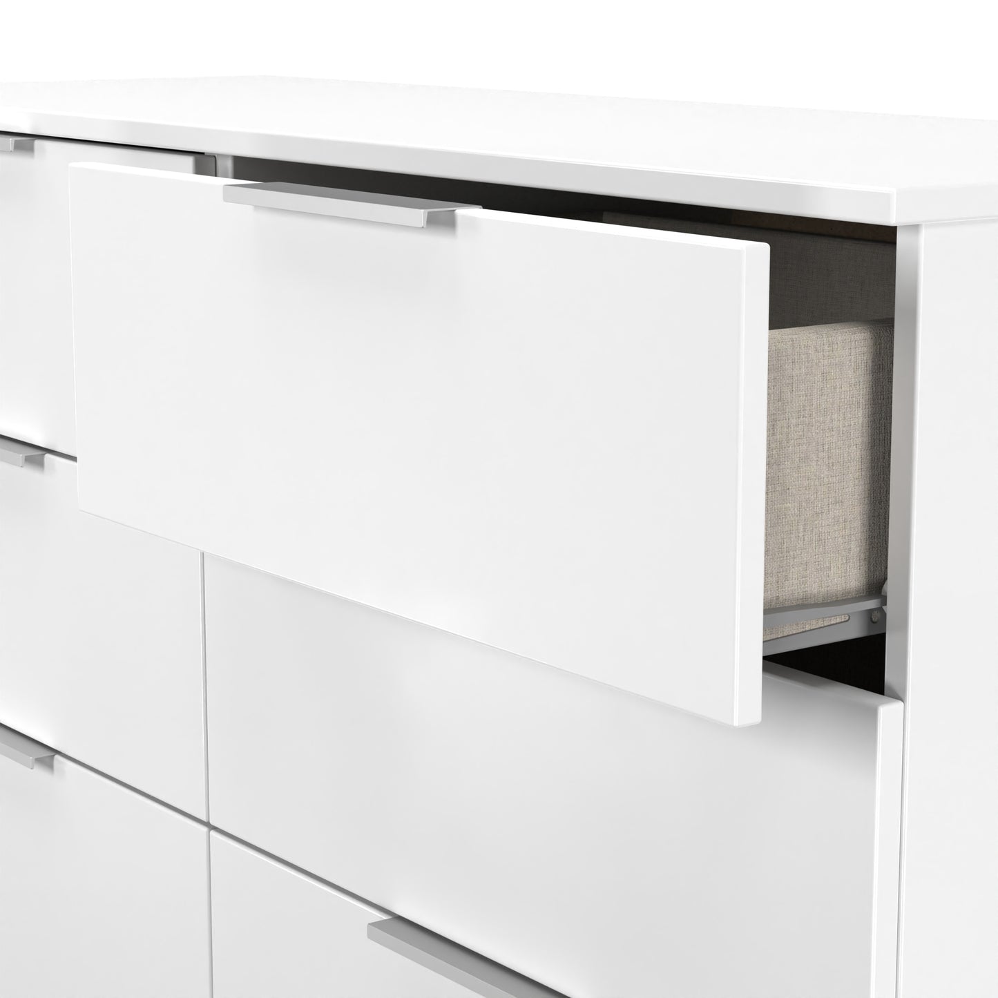 Plymouth Large Chest of Drawers White 6 Drawers 110cm