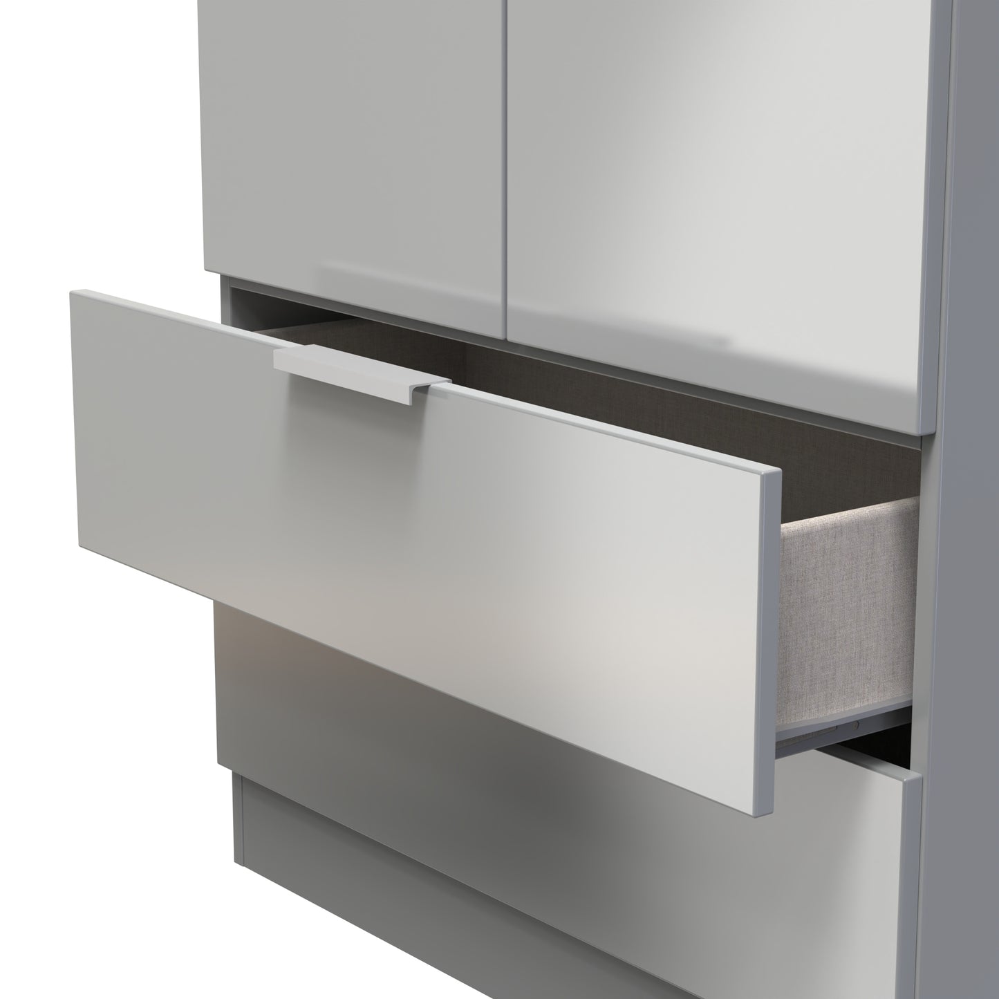 Plymouth Tall Wardrobe Grey 2 Doors 2 Drawers 74cm