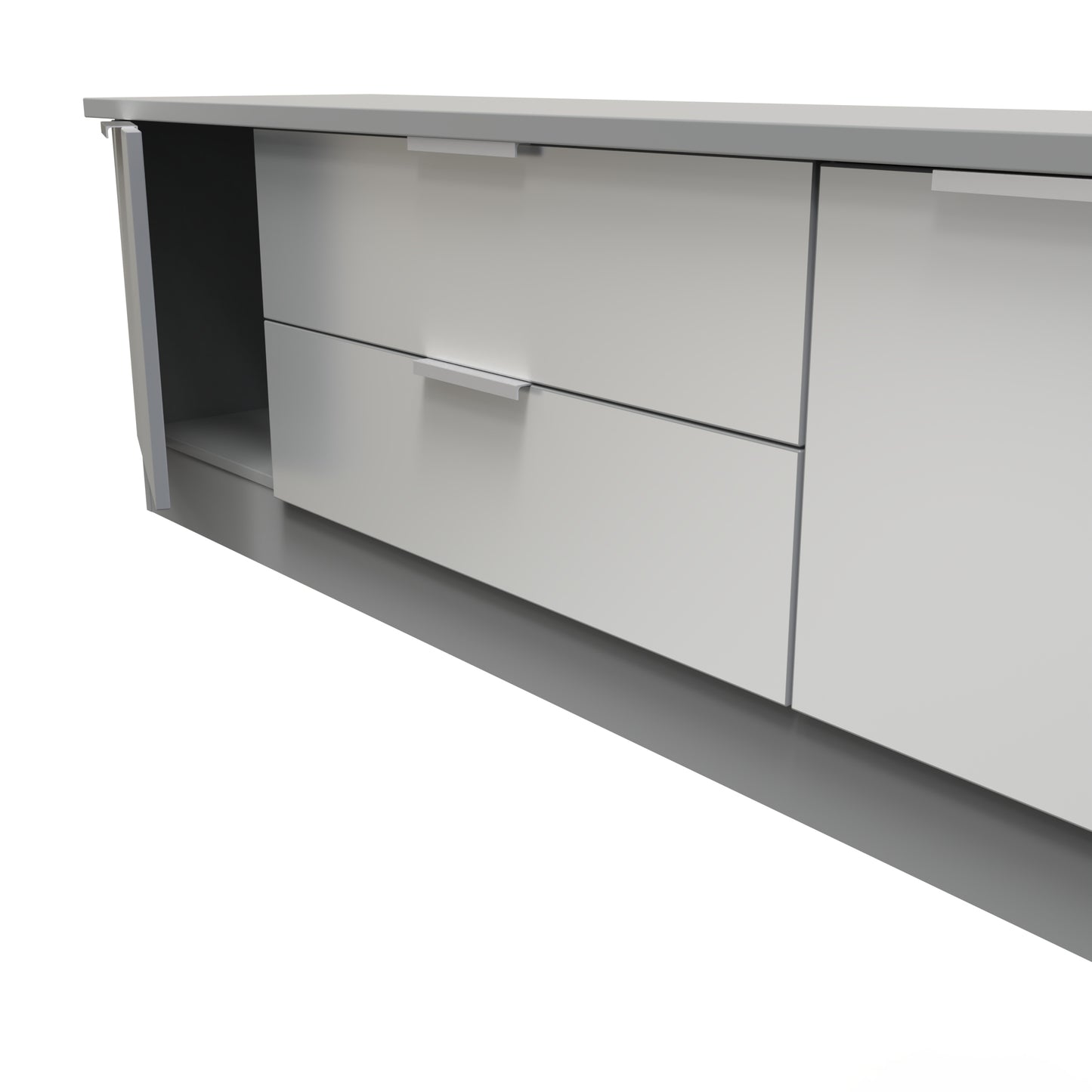 Plymouth TV Unit Grey 2 Drawers 2 Doors 144cm