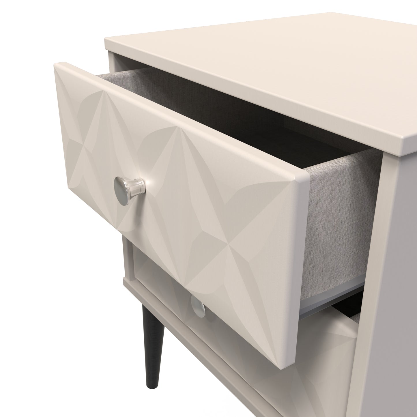 Pixel Bedside Table Off-white 2 Drawers 45cm
