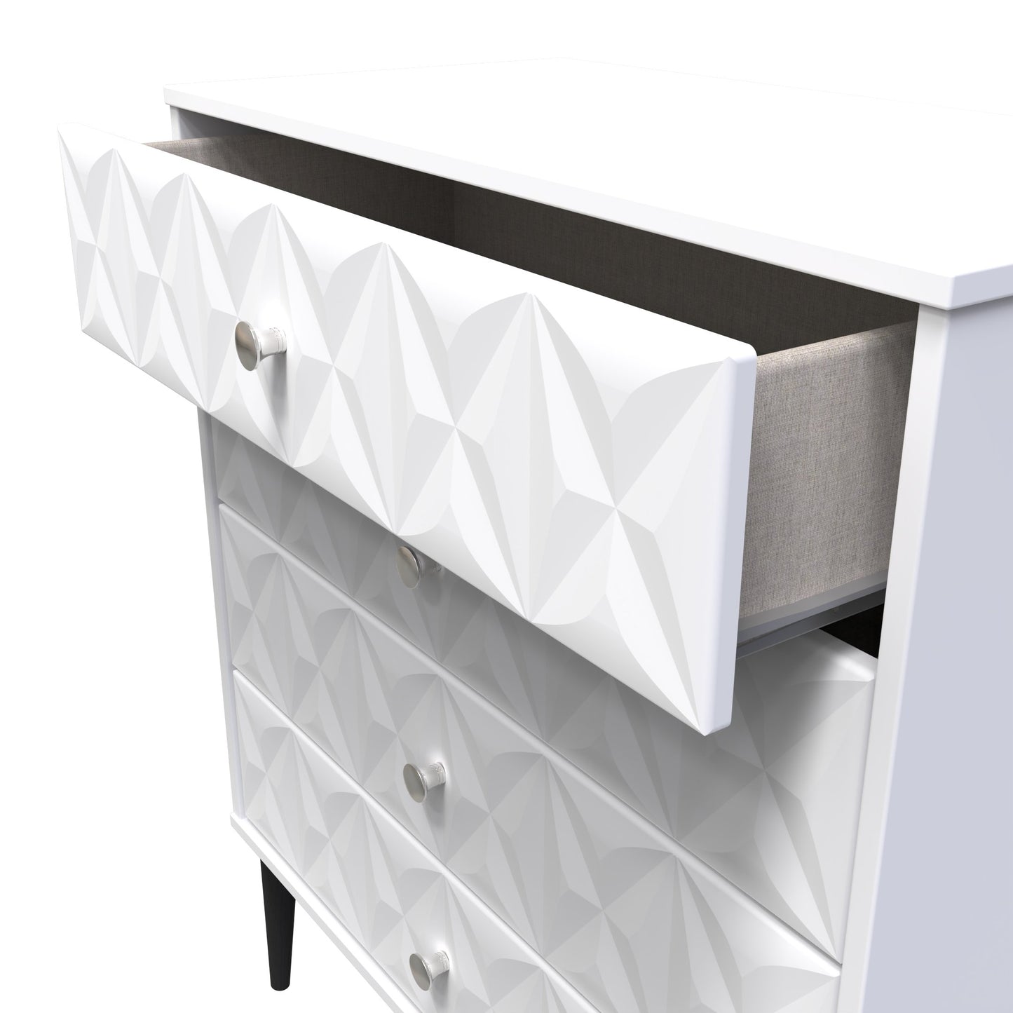 Pixel Chest of Drawers White 4 Drawers 77cm