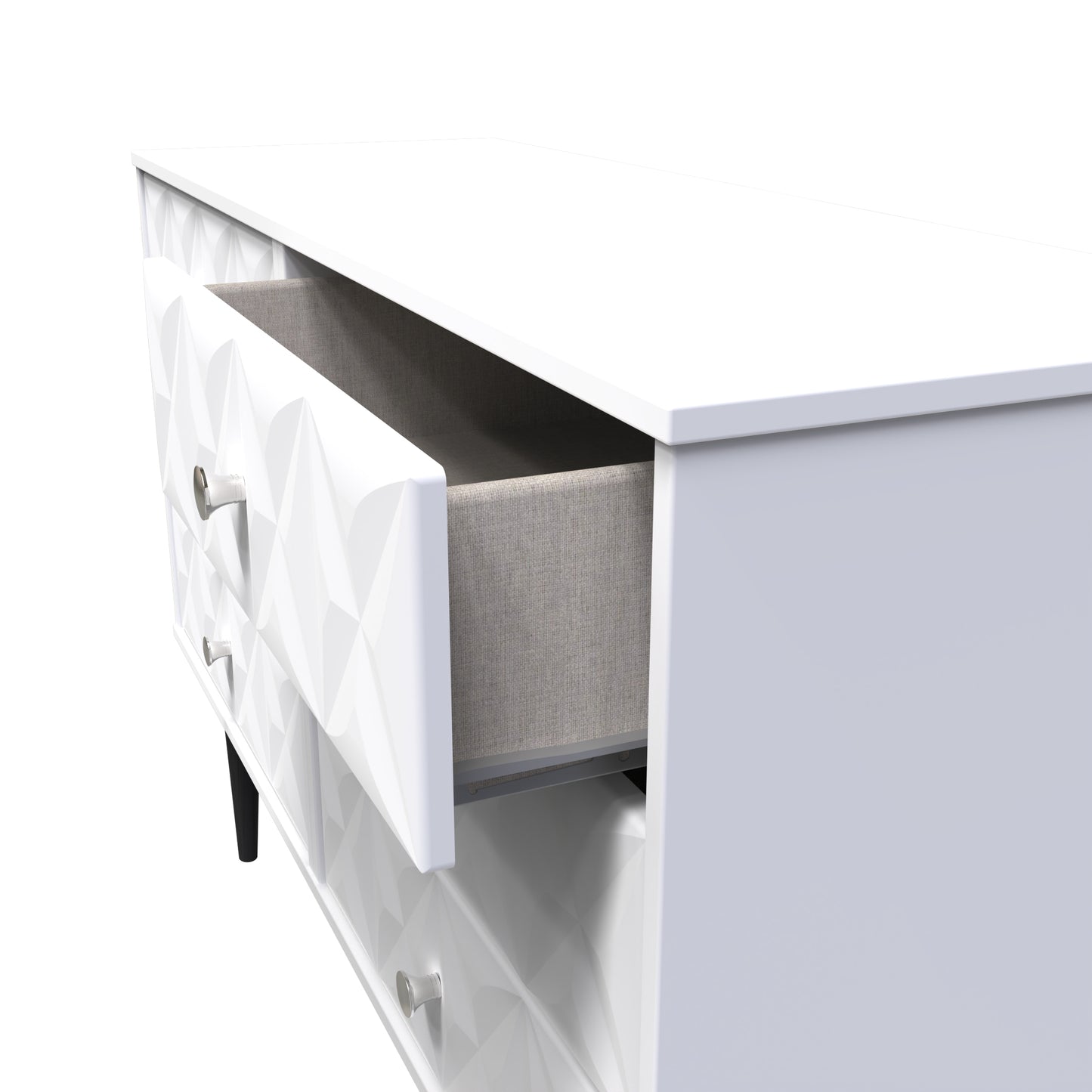 Pixel Large Chest of Drawers White 6 Drawers 115cm