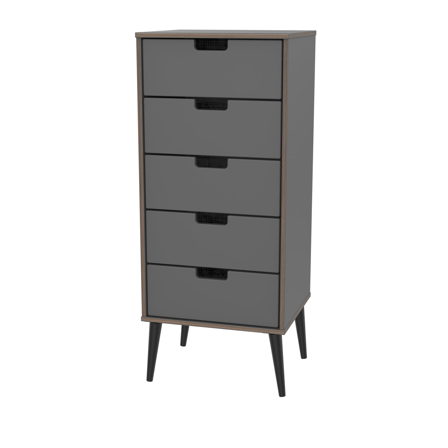 Shanghai B Tall Tallboy Dark Grey 5 Drawers 45cm