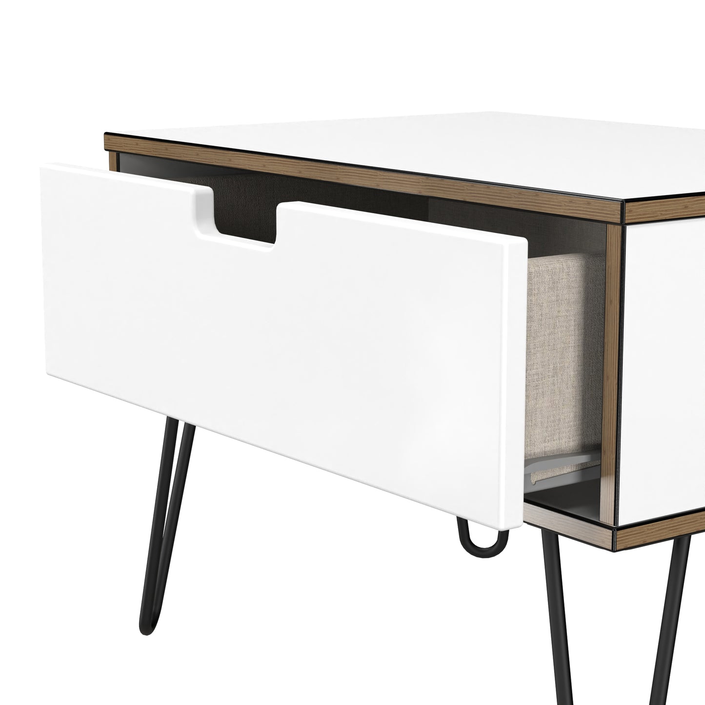 Shanghai C Side Table White 1 Drawer 58cm