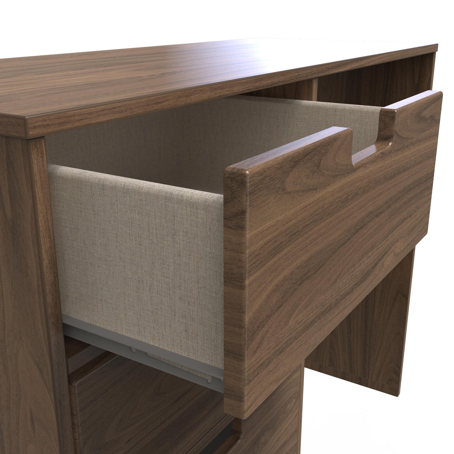 Shanghai C Desk Dark Walnut 4 Drawers 97cm