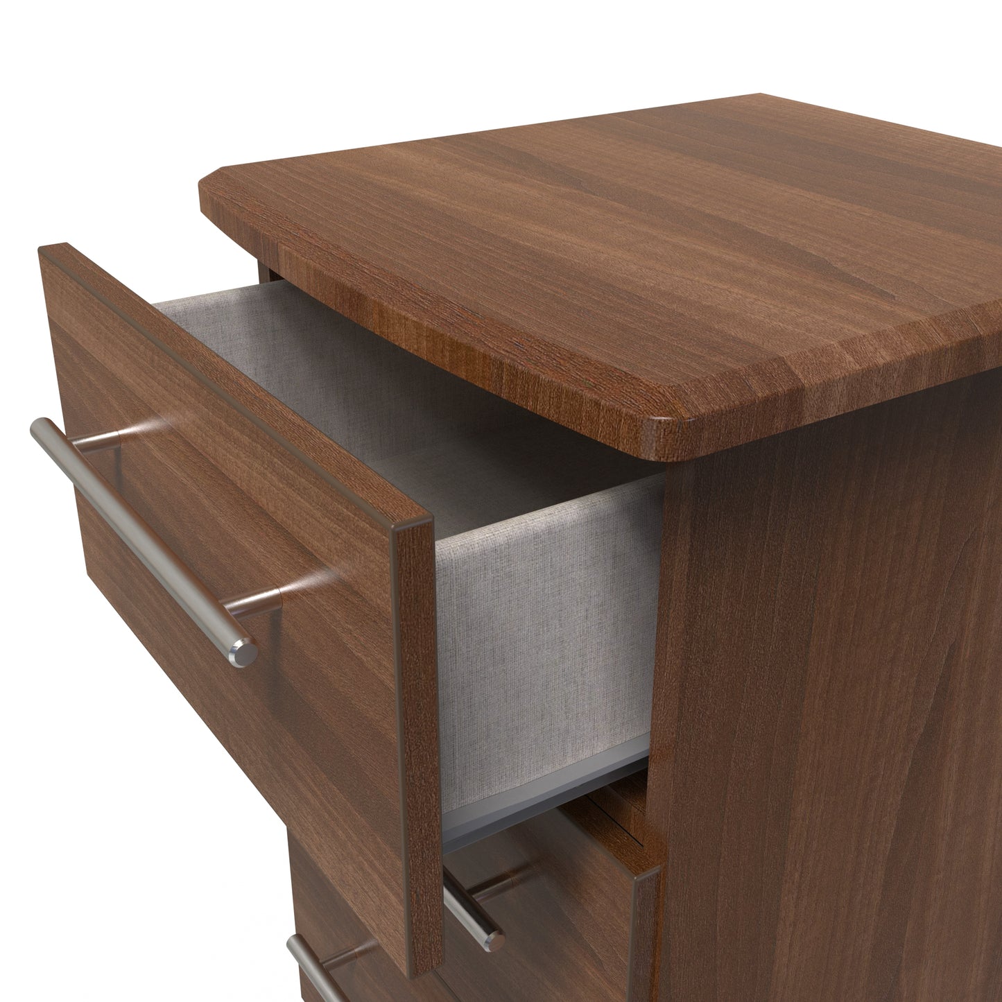 Sherwood Bedside Table Walnut 3 Drawers 40cm