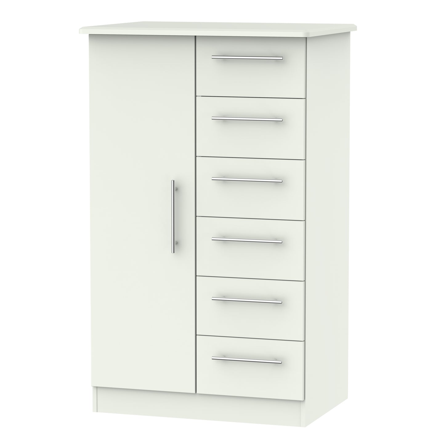 Sherwood Tall Wardrobe White 1 Door 5 Drawers 77cm