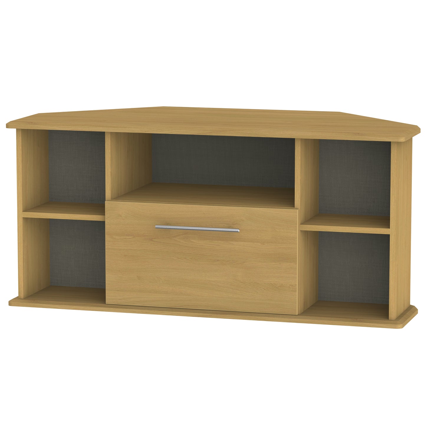 Sherwood Corner TV Unit Natural 5 Shelves 1 Drawer 112cm