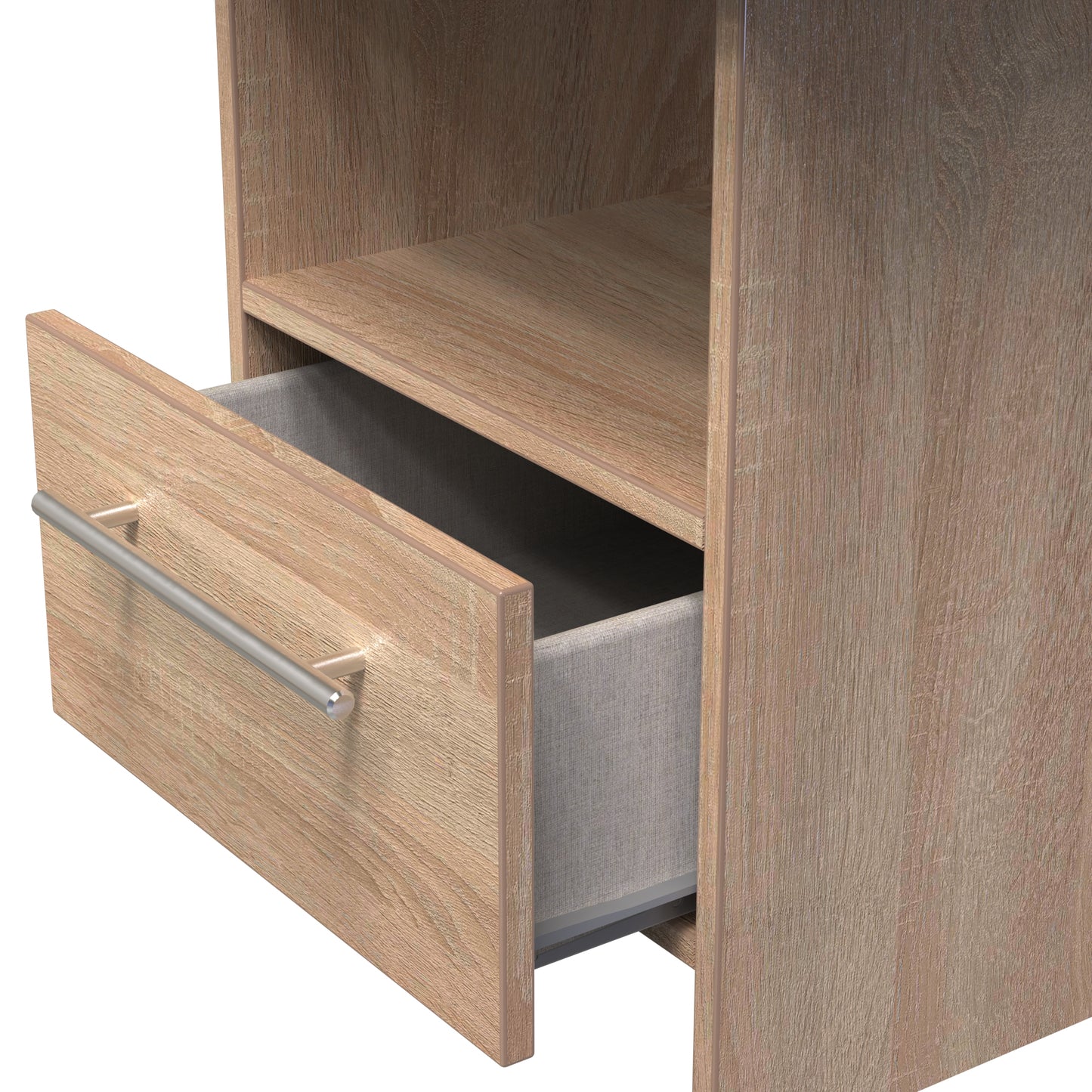 Sherwood Side Table Light Oak 1 Shelf 1 Drawer 44cm
