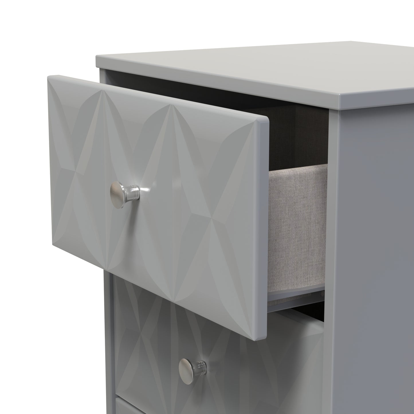 San Jose Bedside Table Grey 3 Drawers 45cm