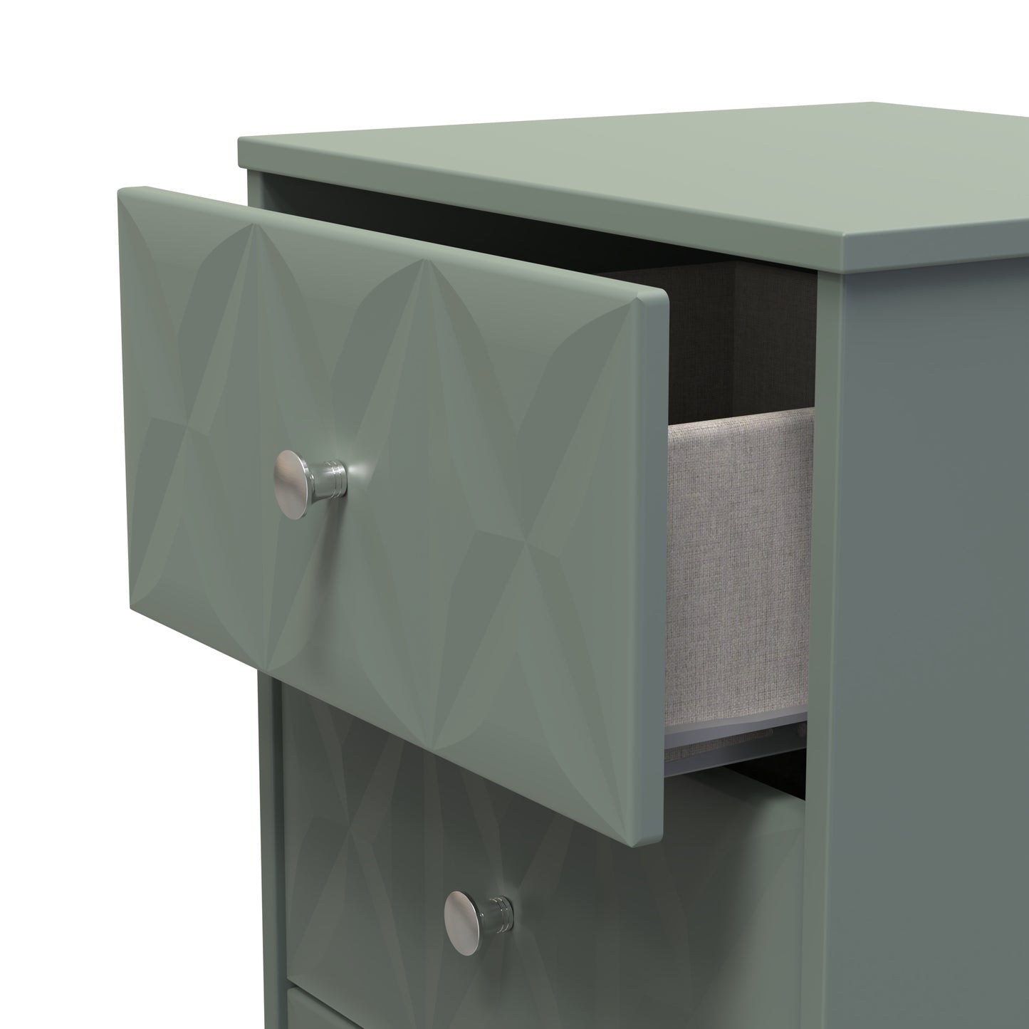 San Jose Bedside Table Green 3 Drawers 45cm