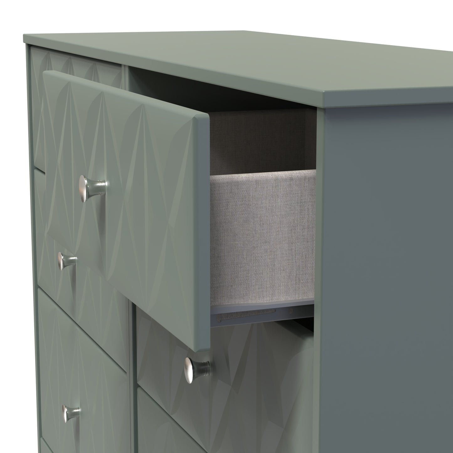 San Jose Large Chest of Drawers Green 6 Drawers 115cm