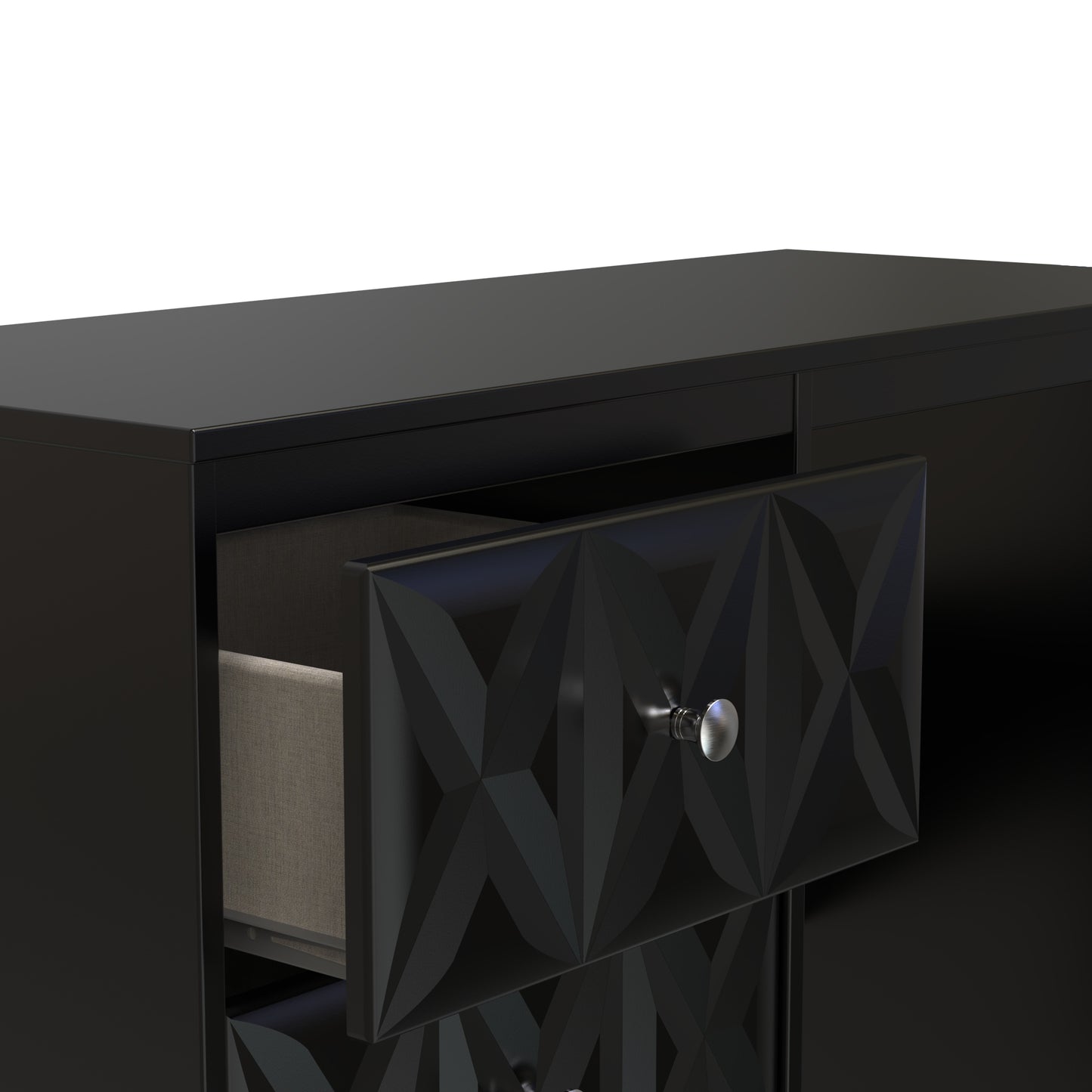 San Jose Desk Black 3 Drawers 97cm