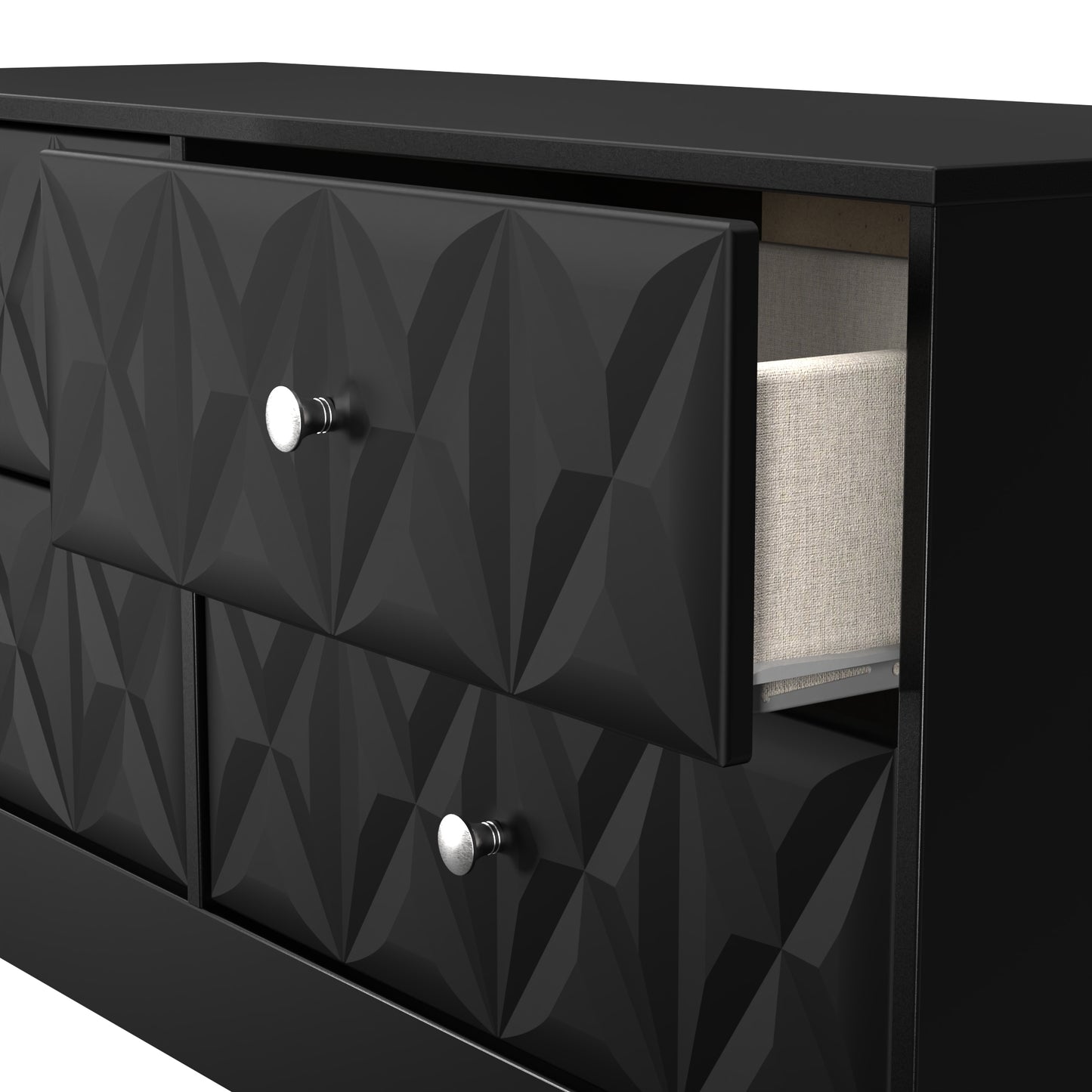 San Jose Large Chest of Drawers Black 4 Drawers 115cm