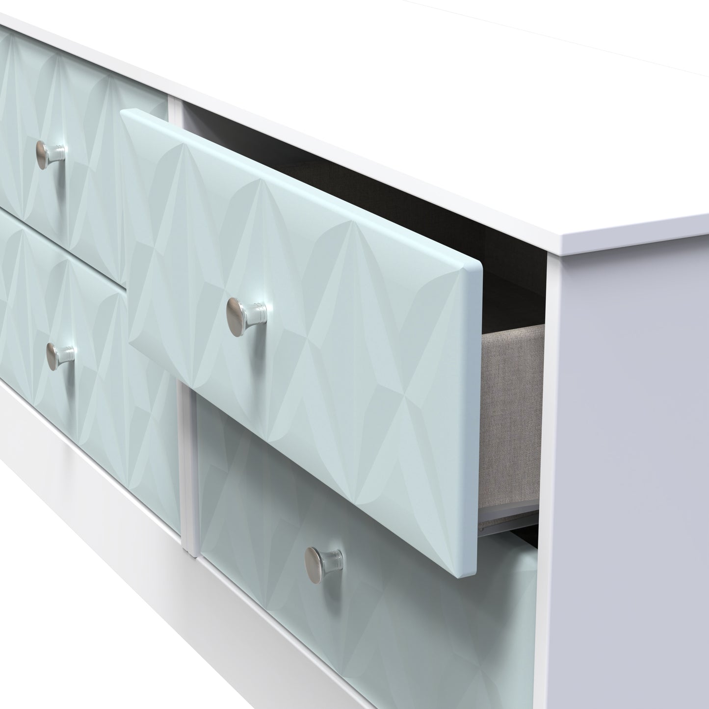 San Jose Large Chest of Drawers Teal & White 4 Drawers 115cm