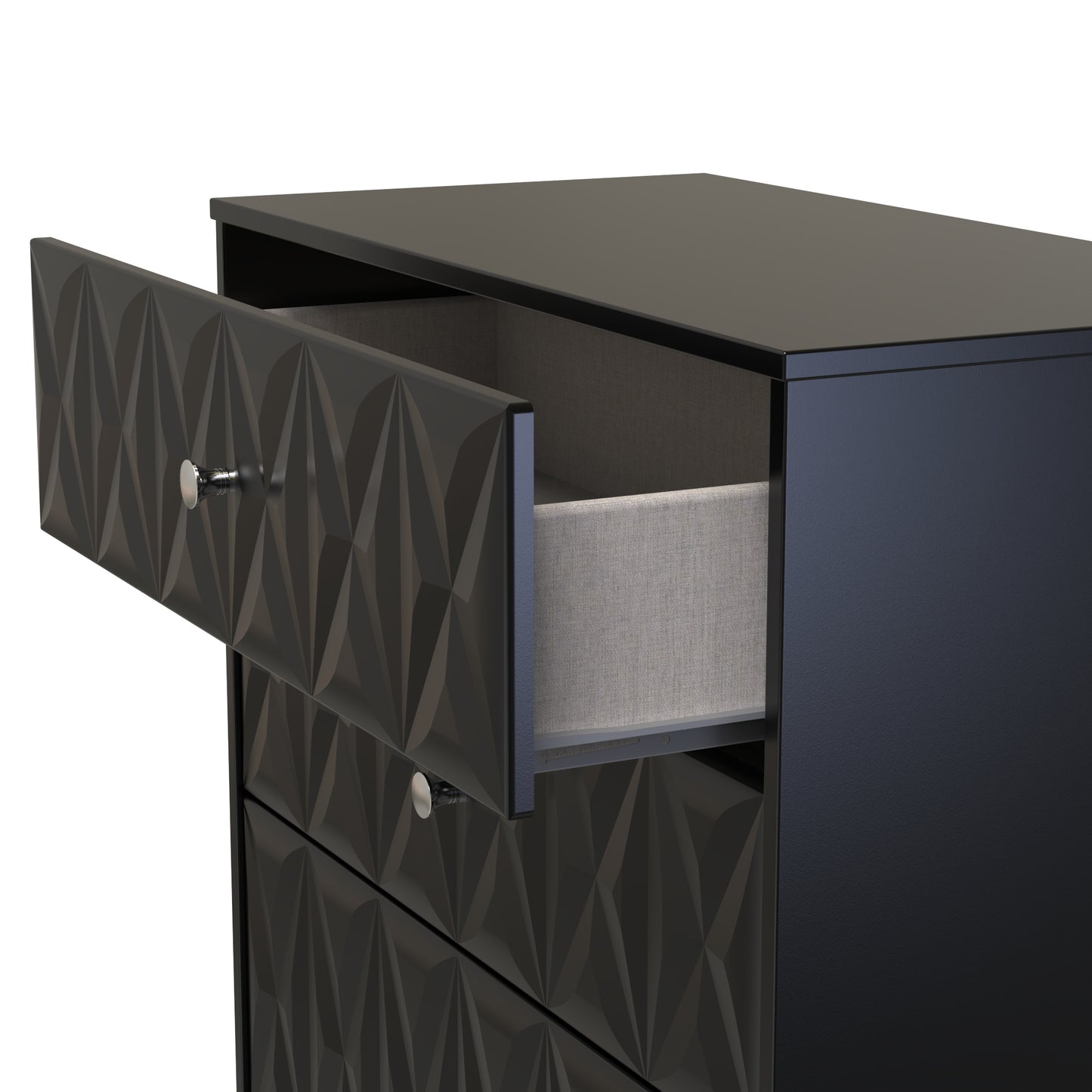 San Jose Chest of Drawers Black 3 Drawers 77cm