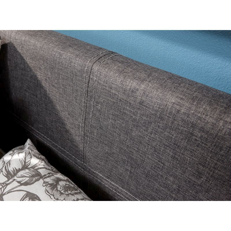 Winston King Size Ottoman Bed Fabric Grey 5 x 7ft
