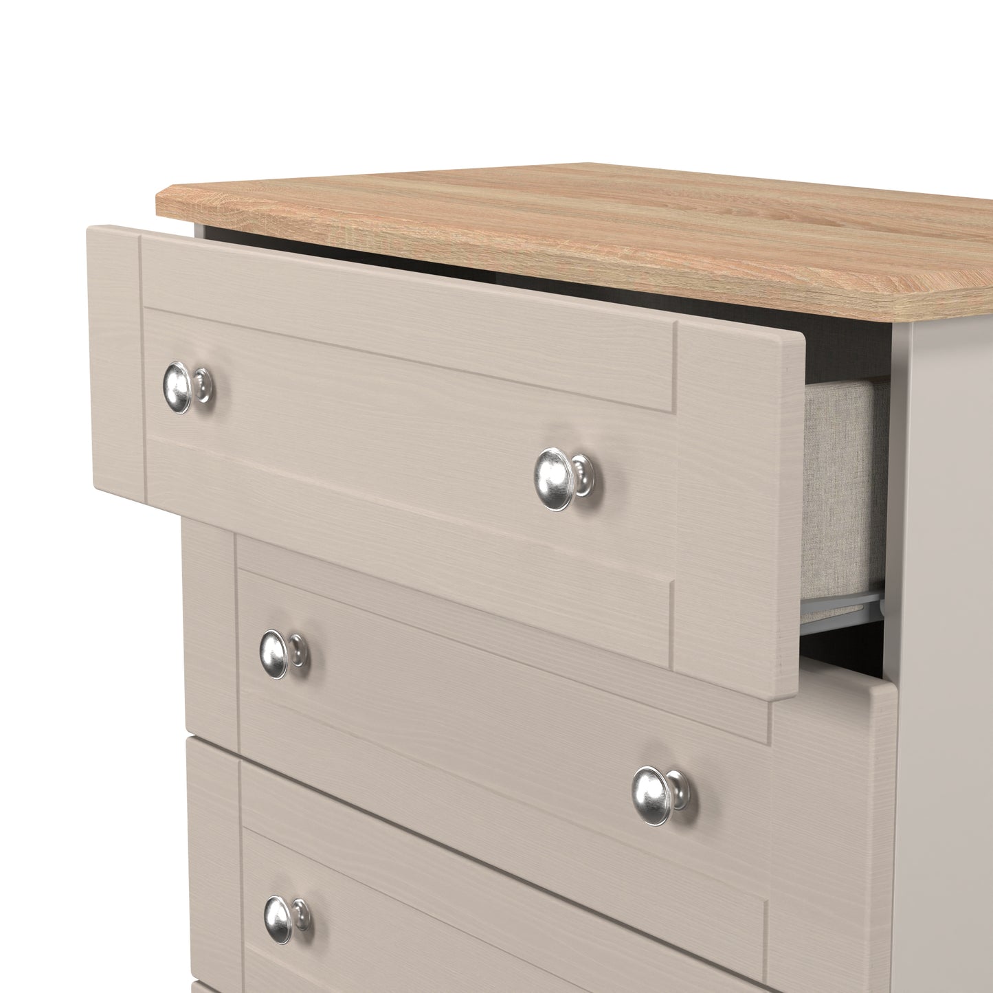 Sussex Chest of Drawers Off-white & Light Oak 4 Drawers 77cm