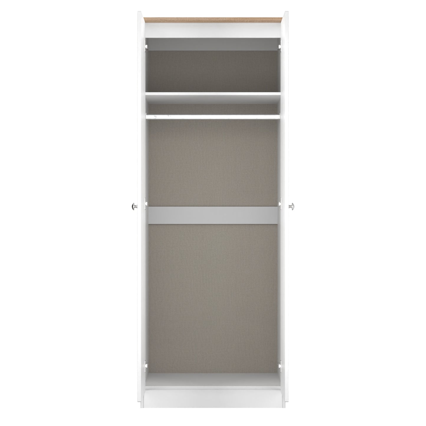 Sussex Tall Wardrobe White & Light Oak 1 Shelf 74cm