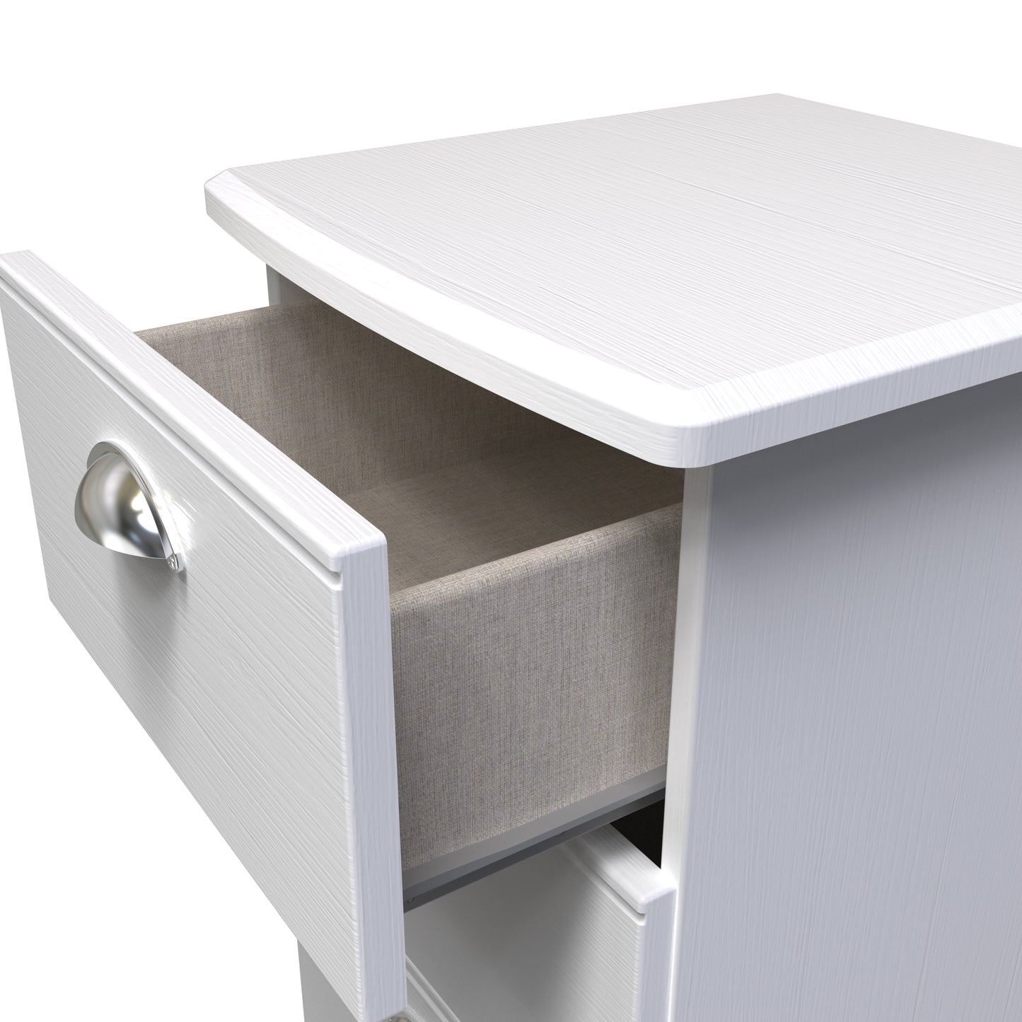 Victoria Bedside Table White & Light Oak 3 Drawers 40cm