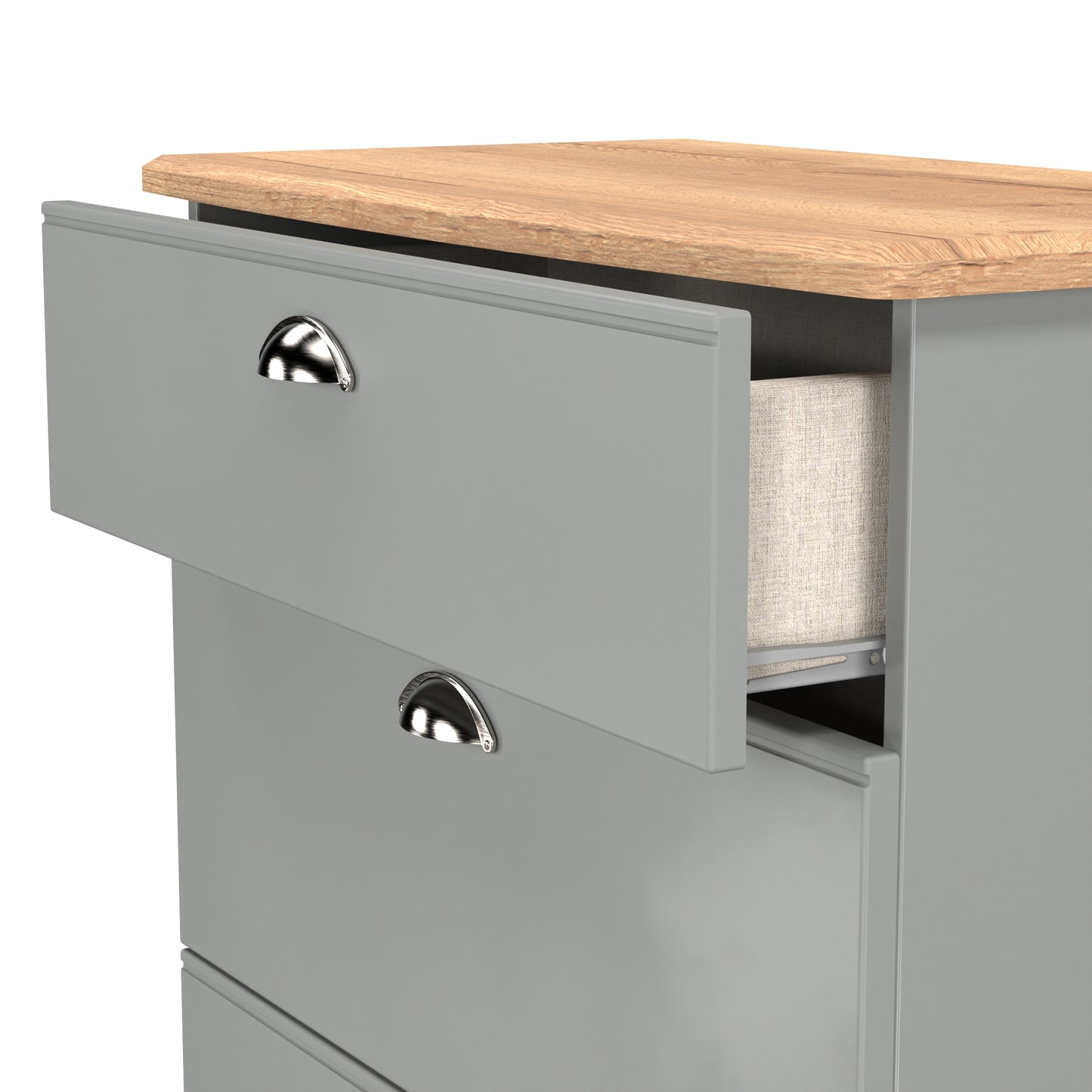 Victoria Chest of Drawers Grey & Light Oak 3 Drawers 42cm
