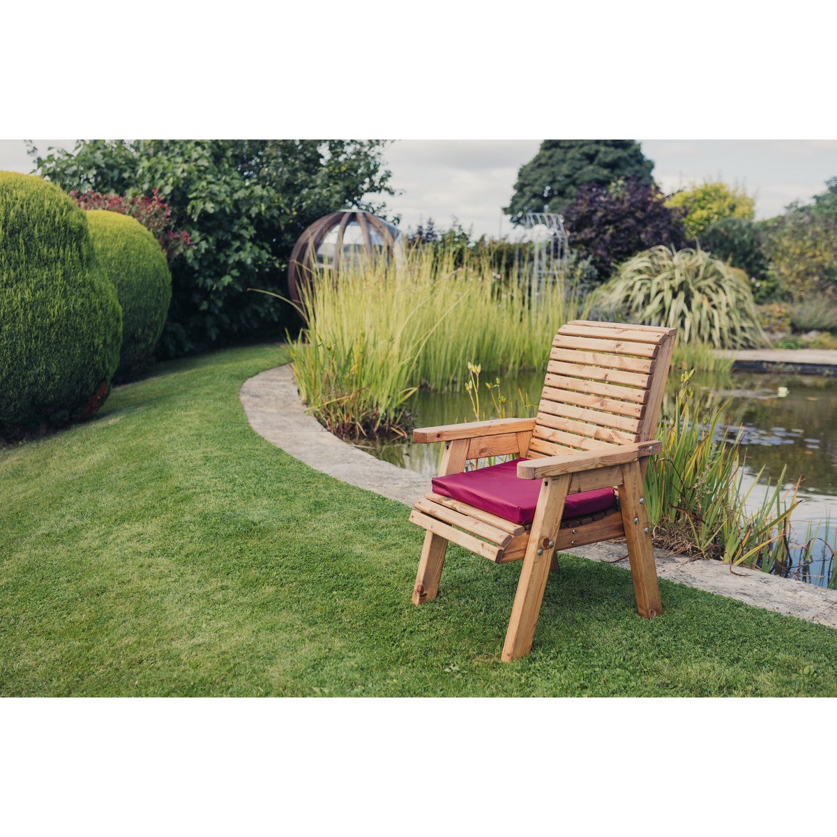 Amesbury Burgundy Waterproof Seat Cushion by Churnet Valley - R1C
