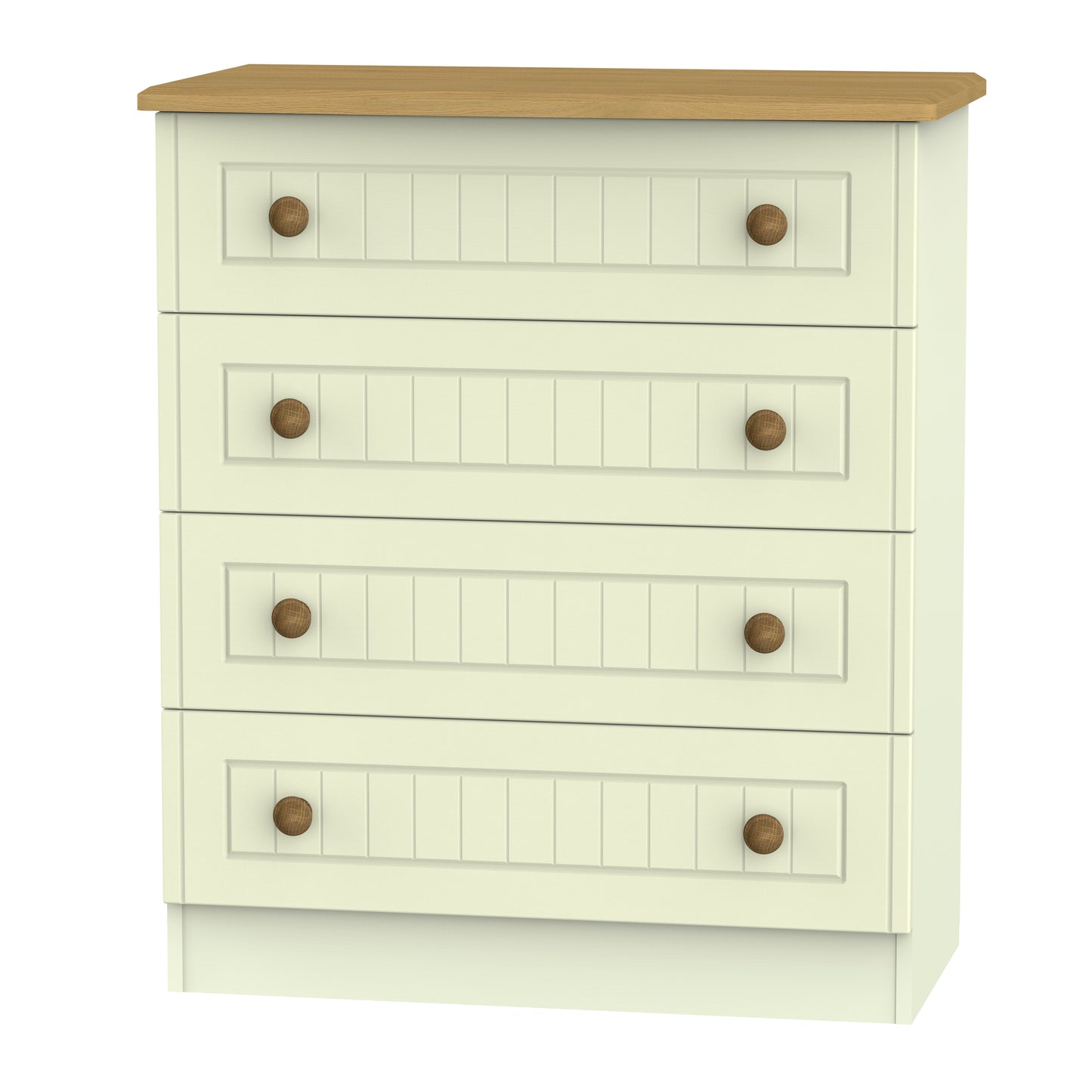 Warwick Chest of Drawers Cream & Oak 4 Drawers 77cm