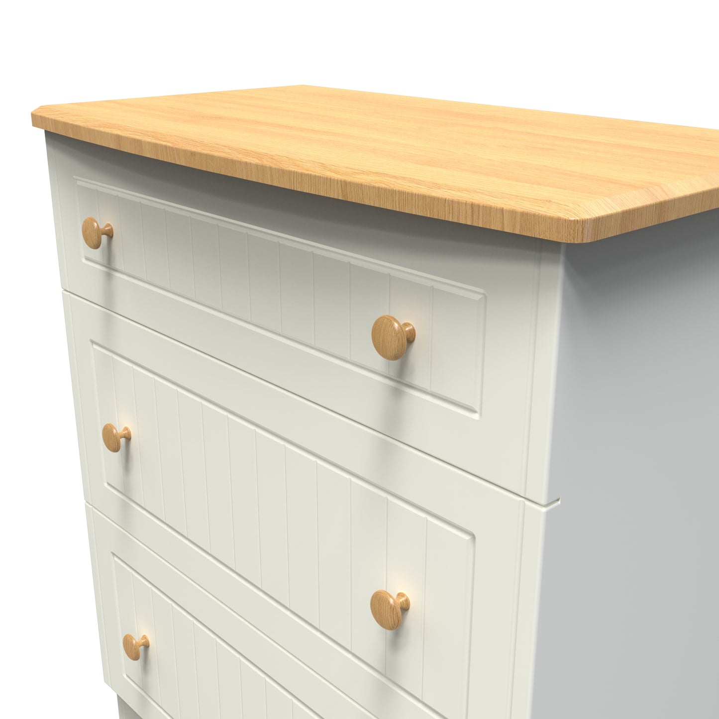 Warwick Chest of Drawers Cream & Oak 3 Drawers 42cm
