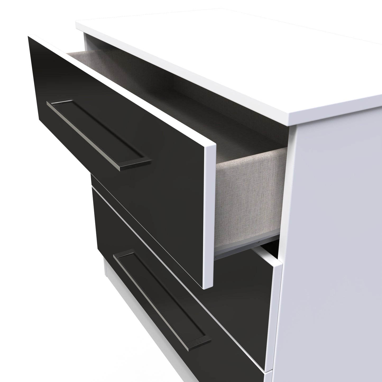 Worcester Chest of Drawers Black & White 3 Drawers 74cm