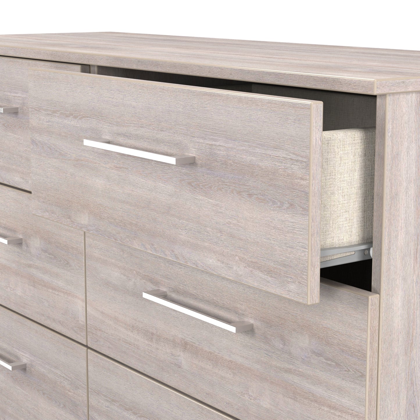 Worcester Large Chest of Drawers Light Grey 6 Drawers 110cm