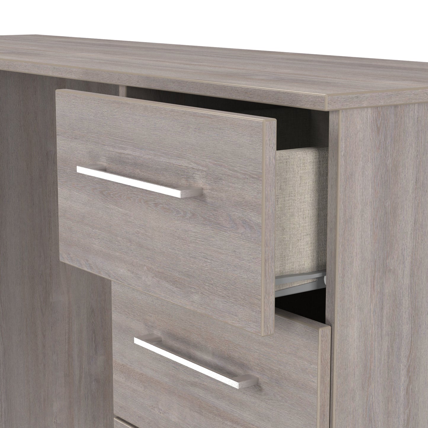 Worcester Desk Light Grey 6 Drawers 125cm