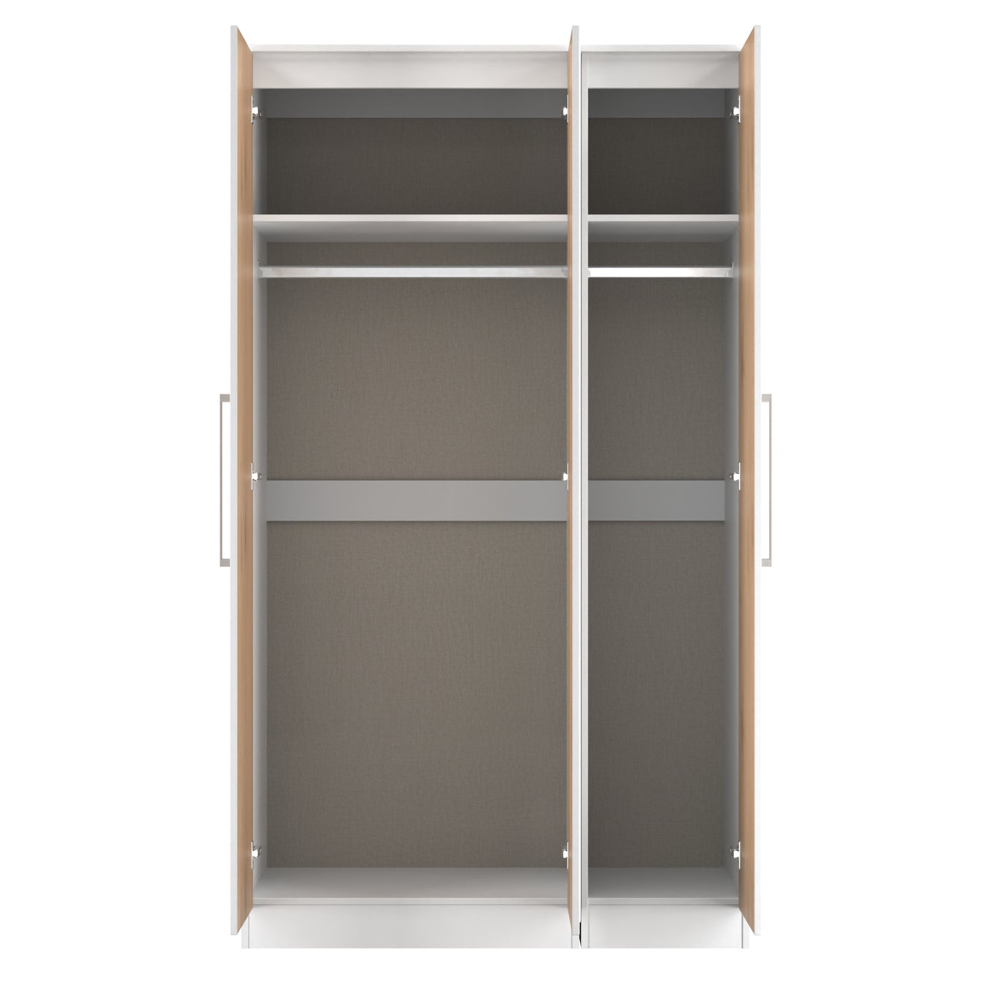 Worcester Tall Mirror Wardrobe White & Light Oak 111cm