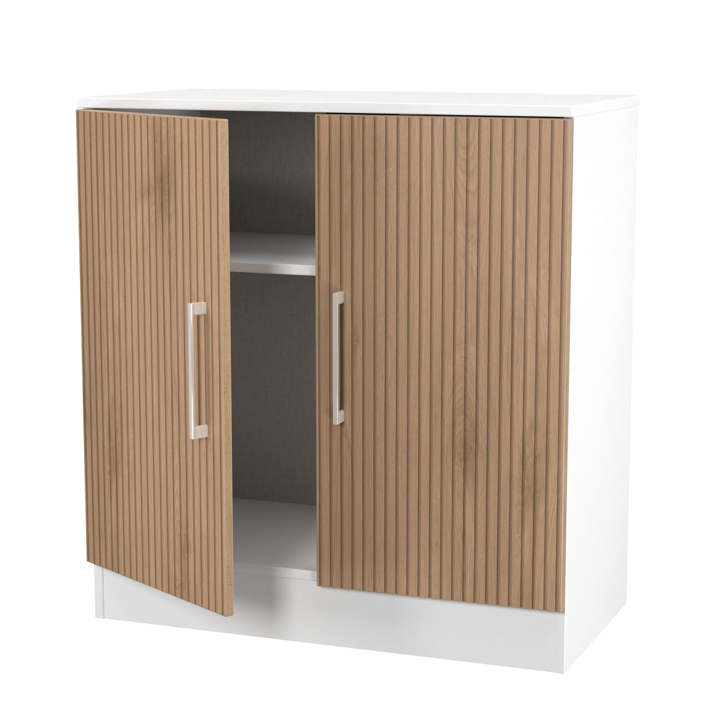 Worcester Cabinet White & Light Oak 2 Doors 1 Shelf 74cm