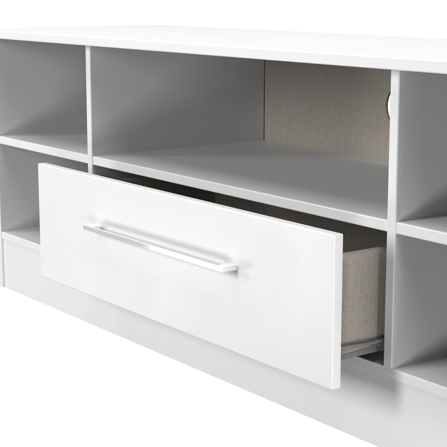 Worcester TV Unit White 5 Shelves 1 Drawer 39cm