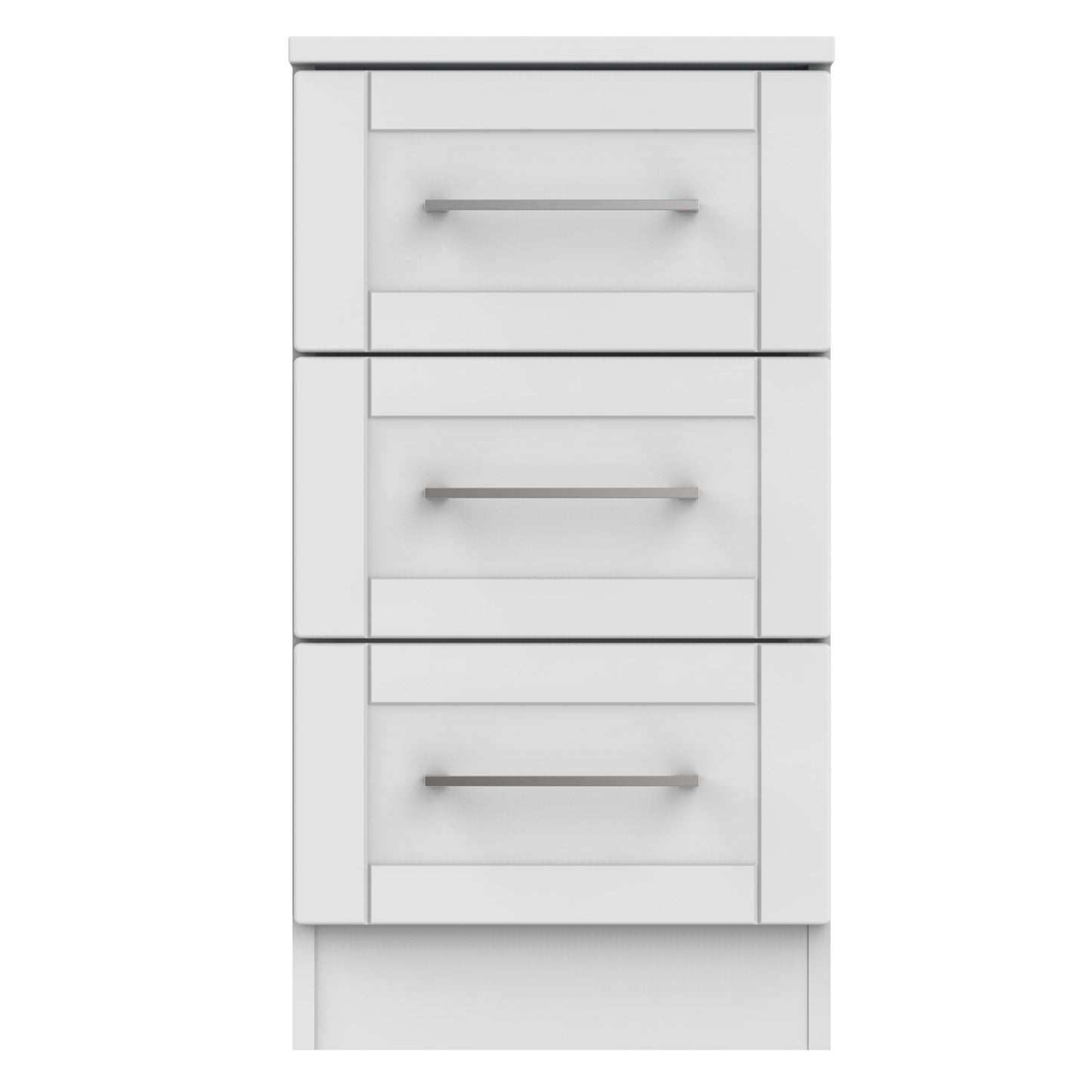 York Bedside Table Grey 3 Drawers 37cm