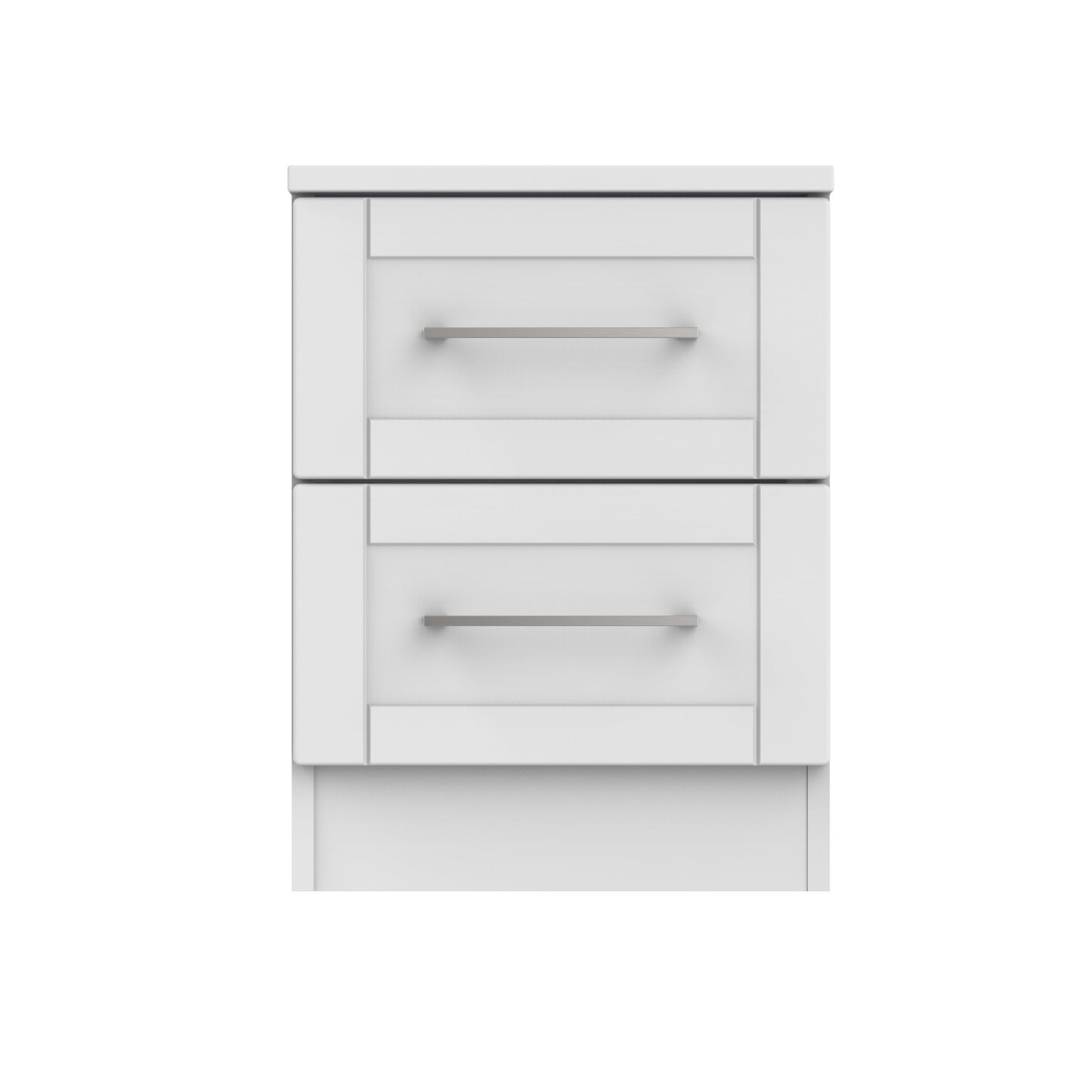 York Bedside Table Grey 2 Drawers 37cm