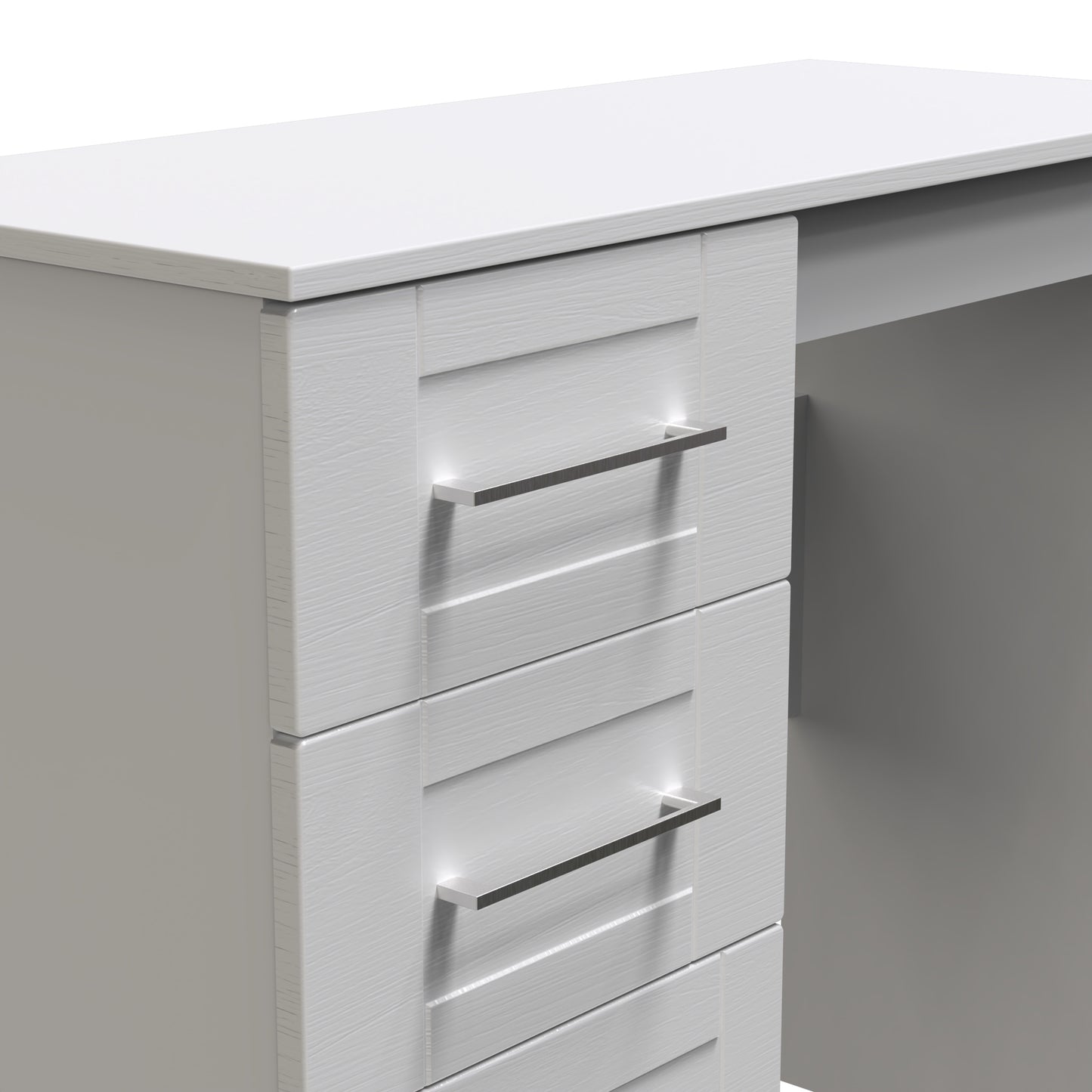 York Desk Grey 3 Drawers 90cm