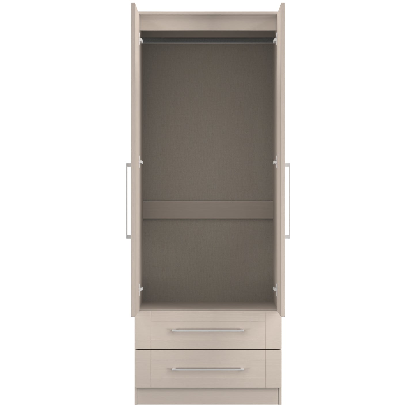 York Tall Wardrobe Cream 2 Doors 2 Drawers 74cm