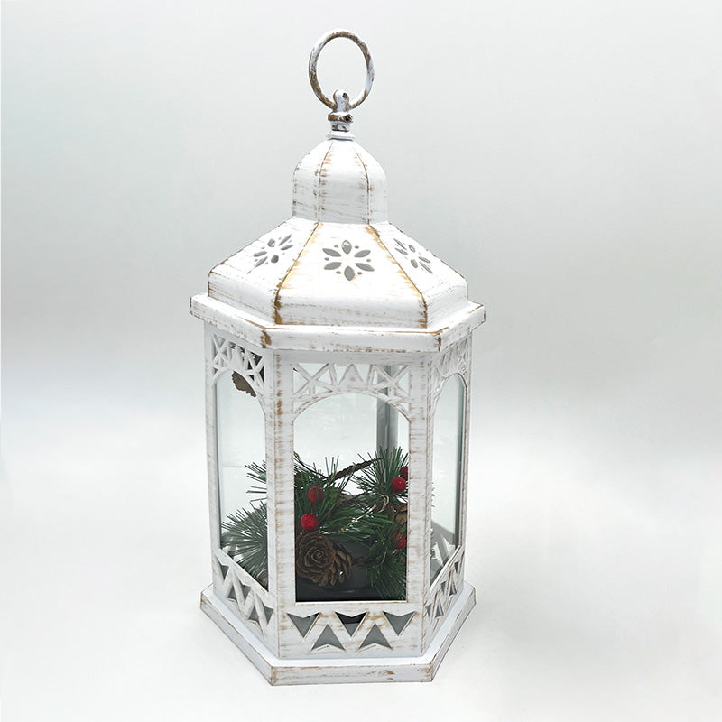 White Pine Cones LED Lantern 18x16x33