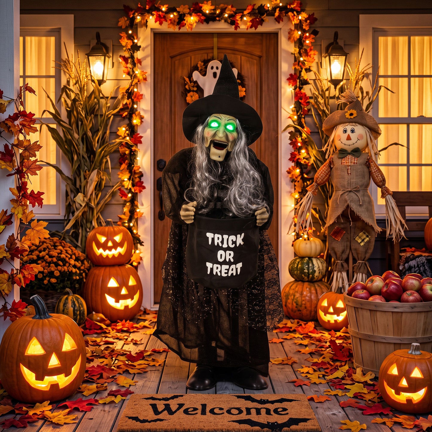 Animated Witch Halloween Decoration - 94cm