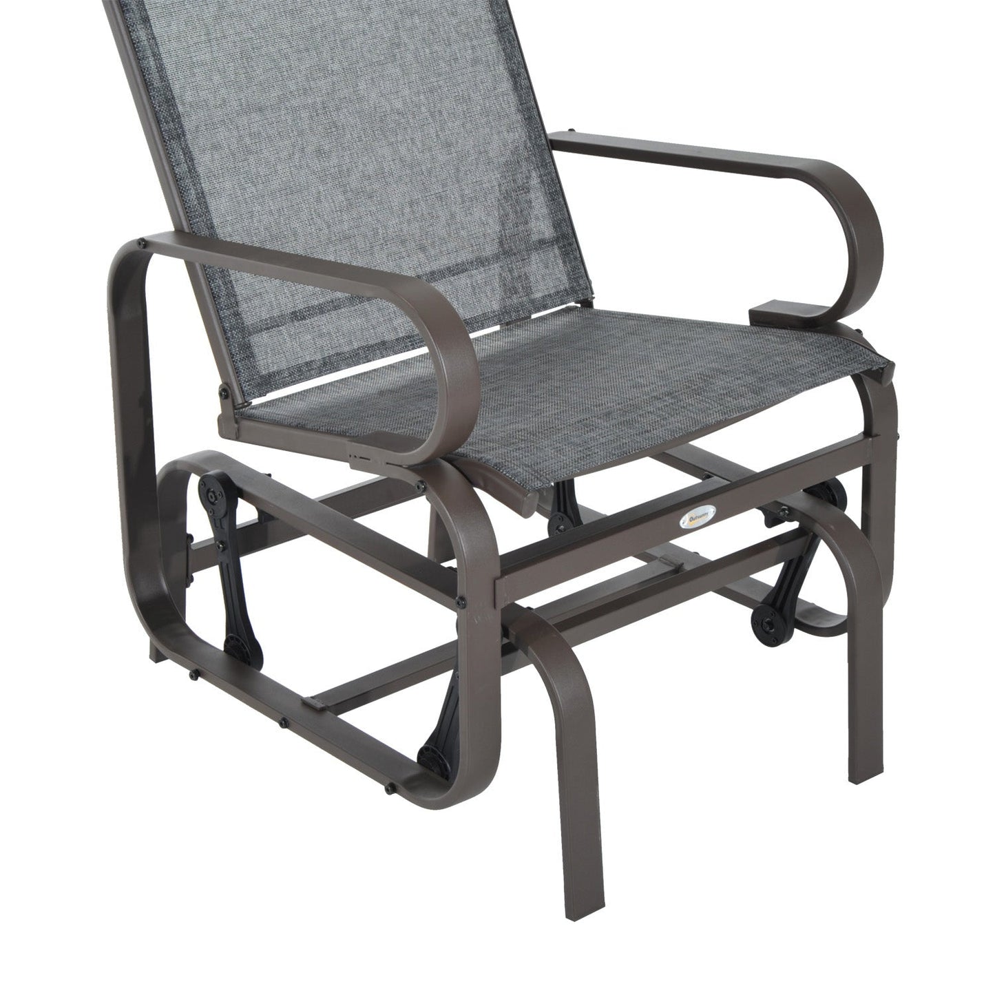 Outdoor Gliding Rocking Chair with Sturdy Metal Frame Garden Comfortable Swing Chair