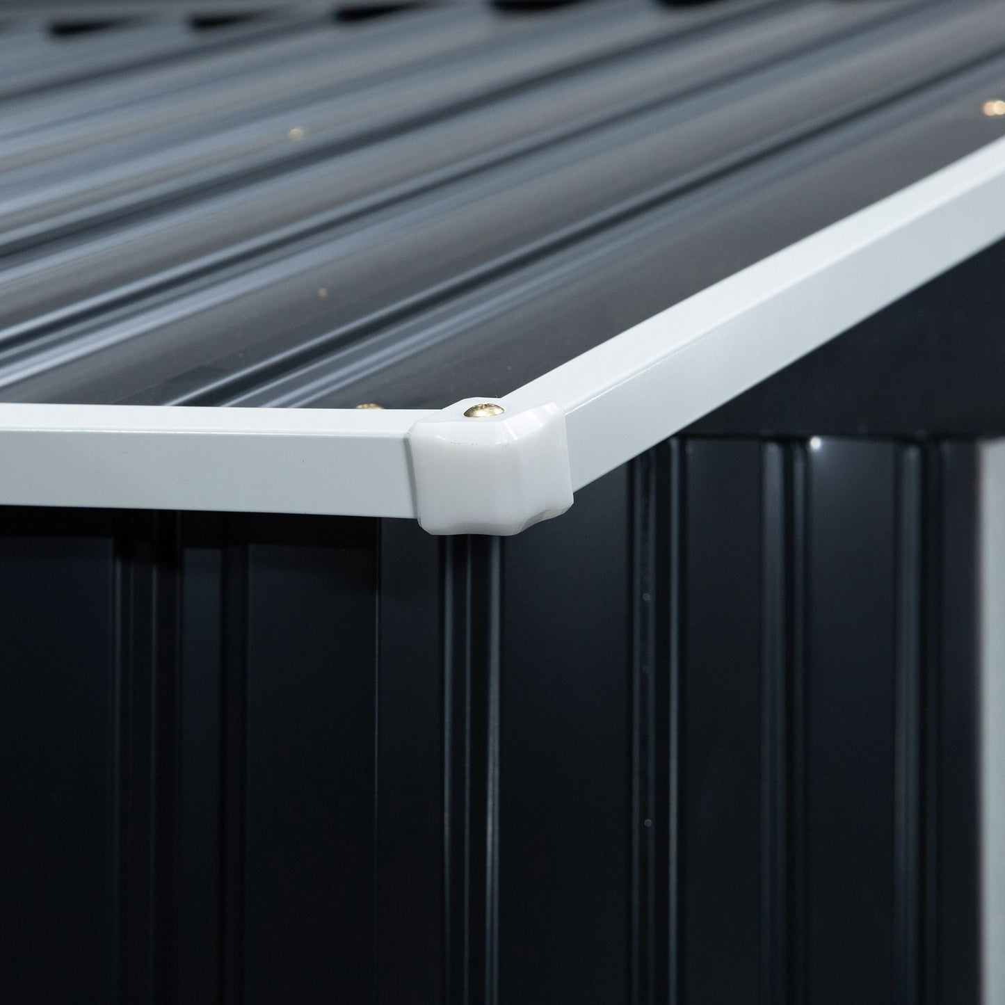 Galvanised 7x 4' Double Door Apex Garden Store Lockable Steel Dark Grey by Steadfast