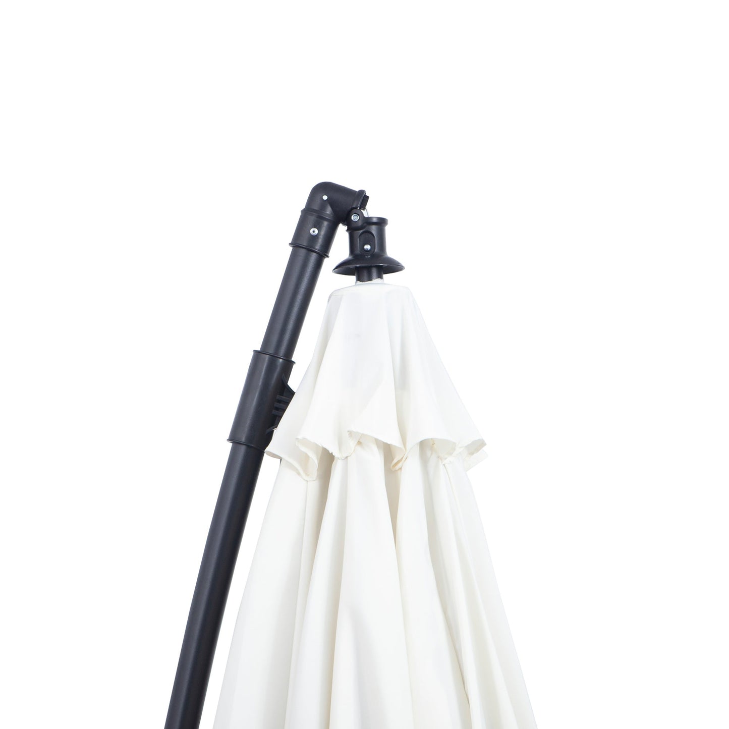 3M Cantilever Umbrella 18 Ribs & Vents Adjustable Angle for Patio Cream White
