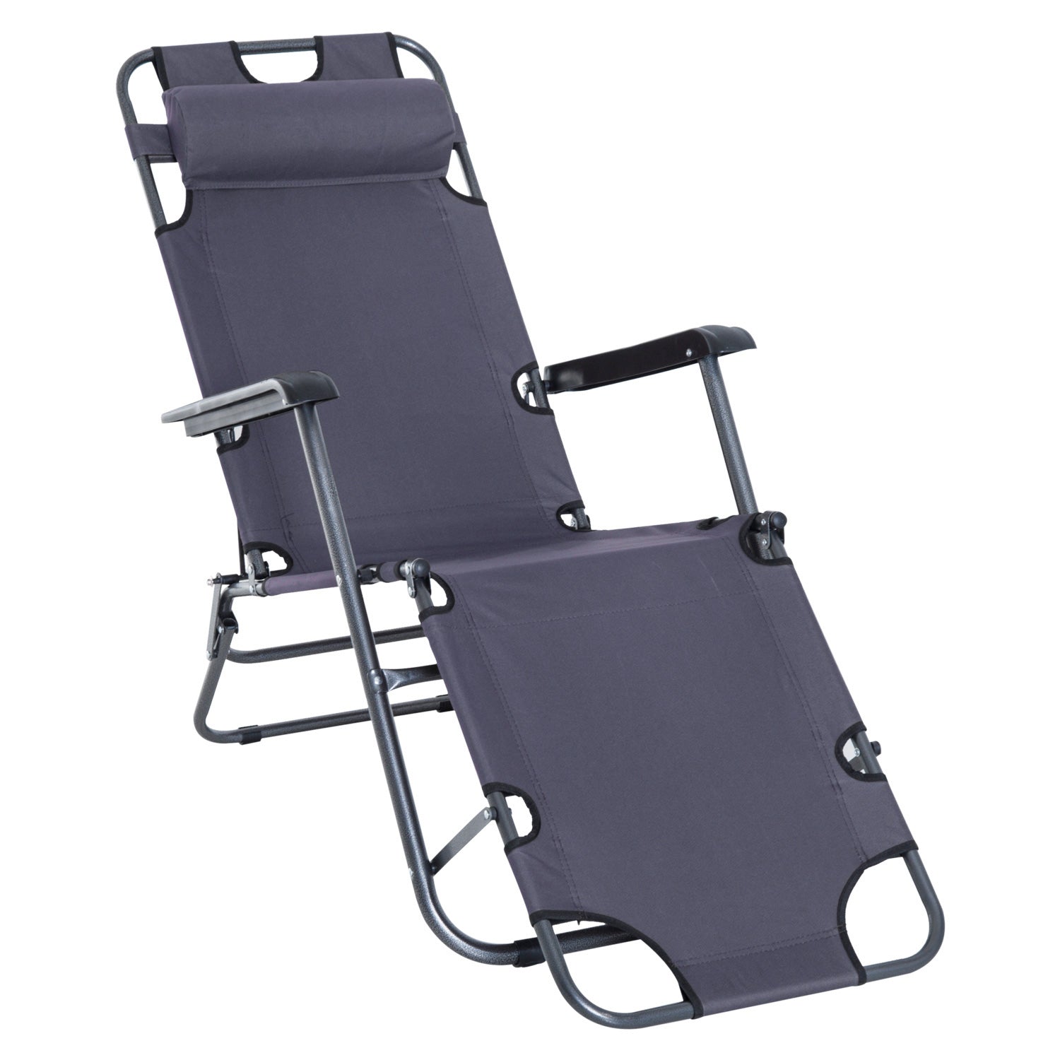in Sun Lounger Folding Reclining Chair Garden Outdoor Camping
