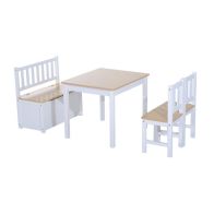 See more information about the Homcom 4-Piece Kids Table And Chair Set With 2 Wooden Chairs
