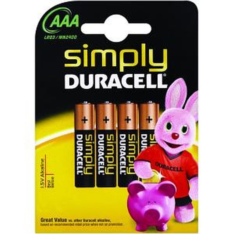 4 Pack of AAA Duracell Batteries