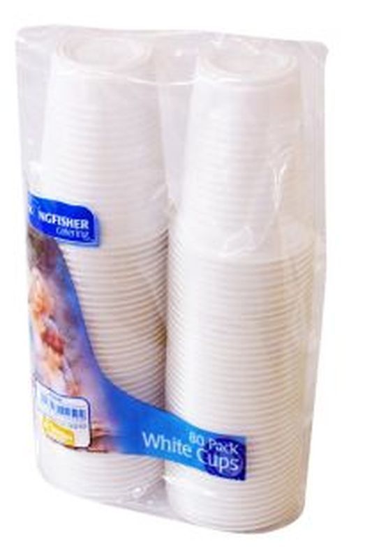 Kingfisher 80 Pack White Cups (7oz)