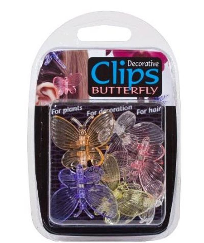 6pk Decorative Butterfly Clips