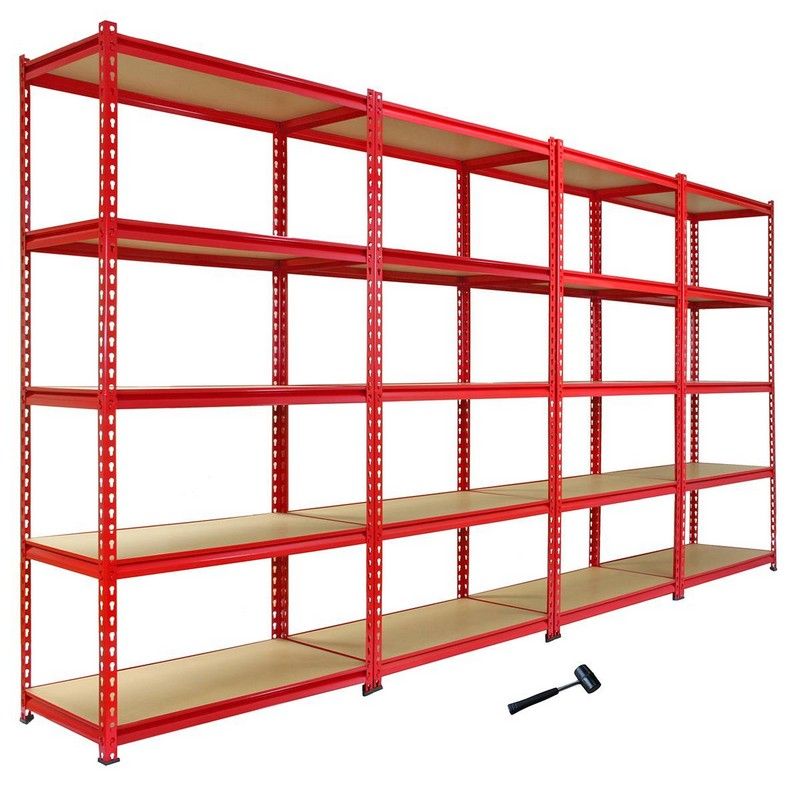 Steel Shelving & Free Mallets 183cm - Red Set Of Four Extra Strong Z-Rax 90cm by Raven