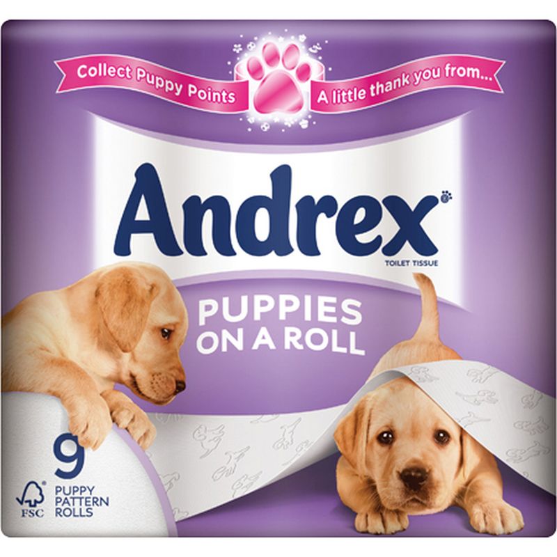 Andrex Puppies on a Roll (9 Pack)